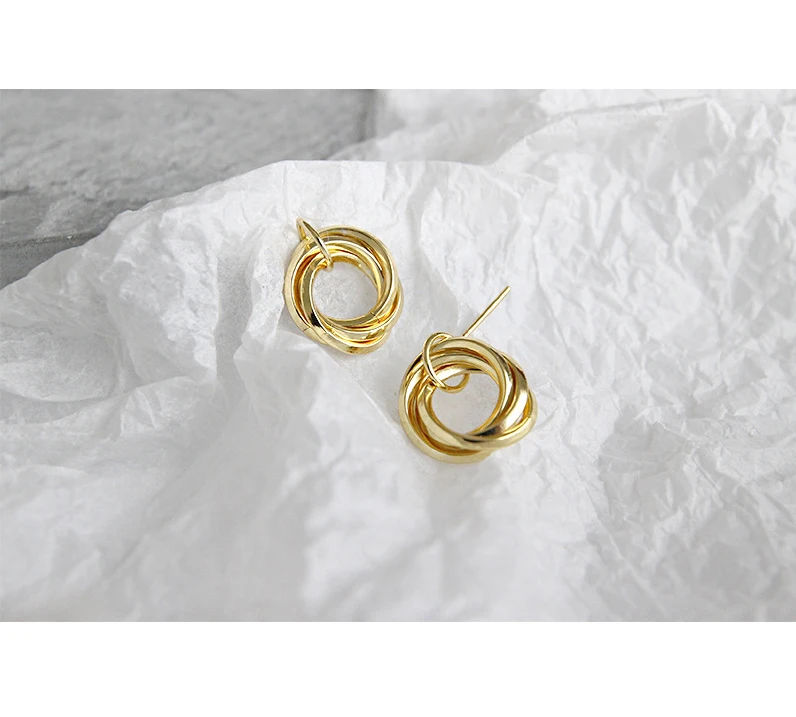 

INS jewelry S925 Sterling Silver circle Style women 18K gold hoop earings jewelry