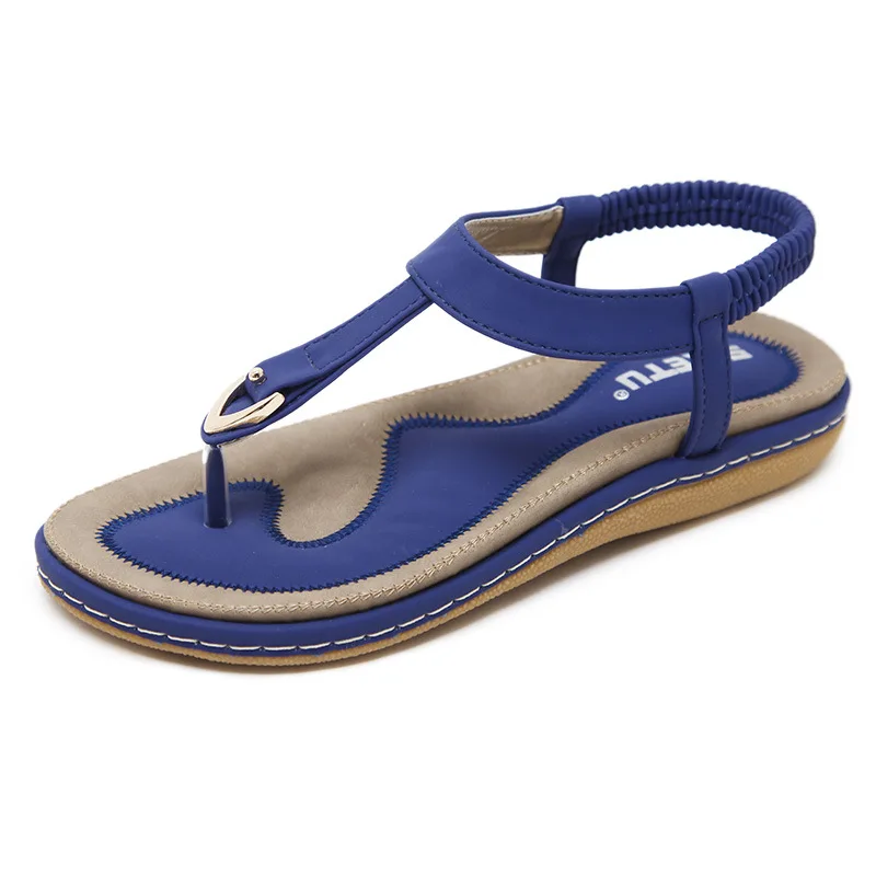 

High quality Flat shoes summer ladies superfine fiber leather flat sandals