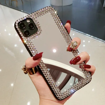 

For iphone case 11 pro max fashion bling phone case luxury diamond mirror phone cases for iphone 7 8 12 back cover