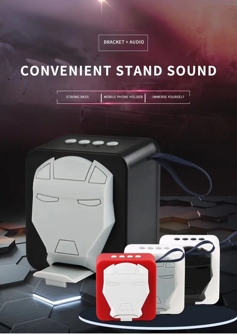 2020 Outdoor portable colorful led speakers wholesale waterproof Wireless stereo bluetooth Speaker Outdoor With LED Light - ANKUX.COM