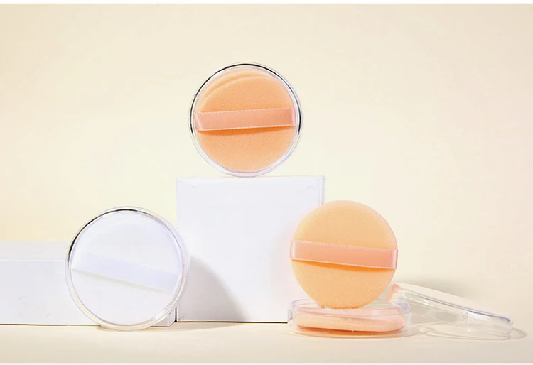 新设计化妆棉化妆粉底海绵粉扑自有品牌柔软植绒宽松粉扑