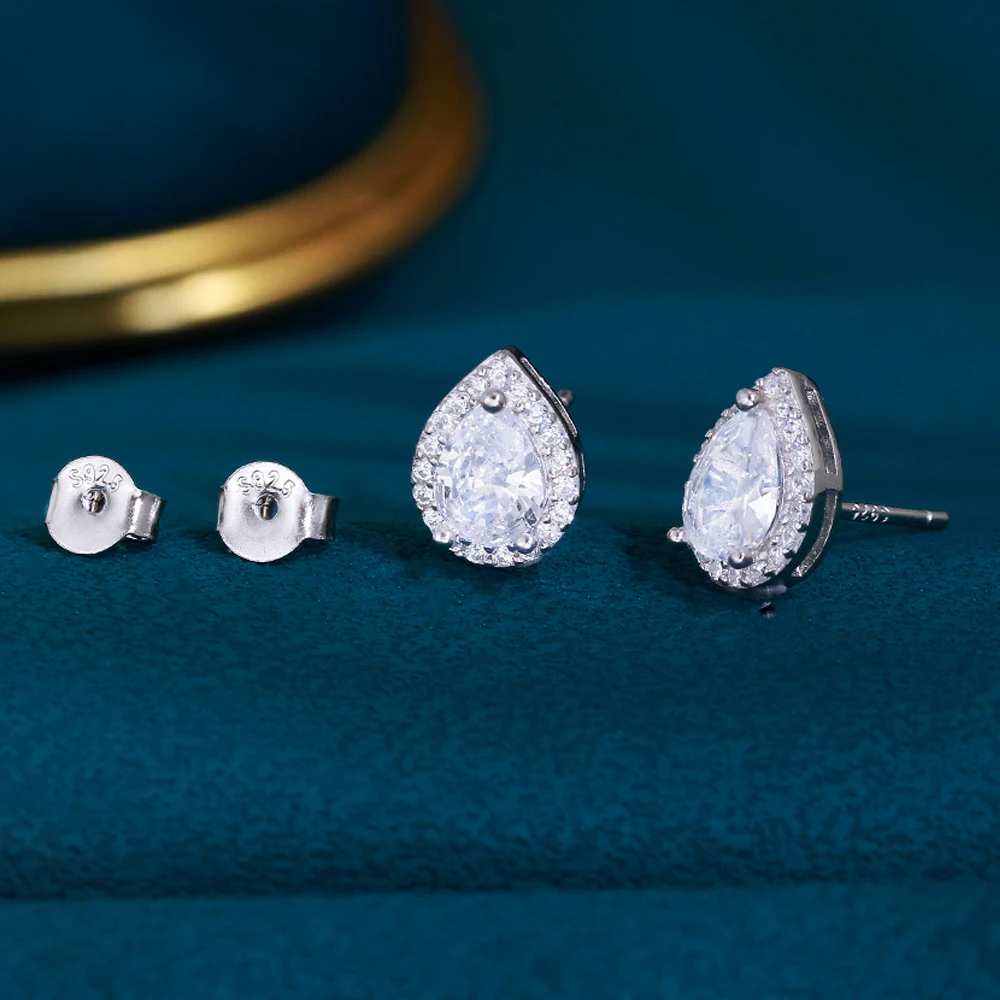 Elegant 925 Sterling Silver Cubic Zirconia Stone Heart Shaped Small Stud Earrings for Women Wedding Daily Wear Jewlery