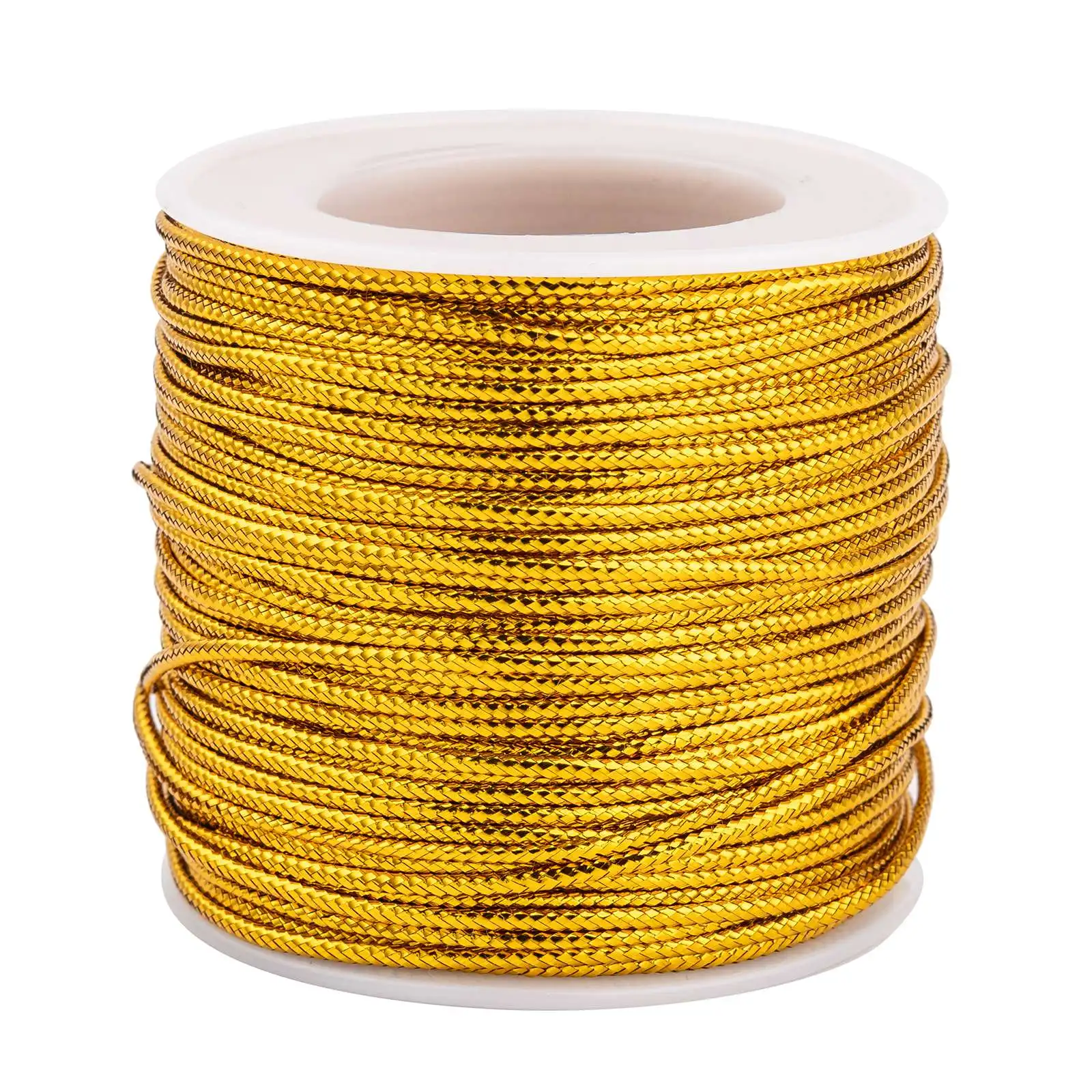 

Pandahall 2mm Goldenrod Jewelry Braided Thread Metallic Cords