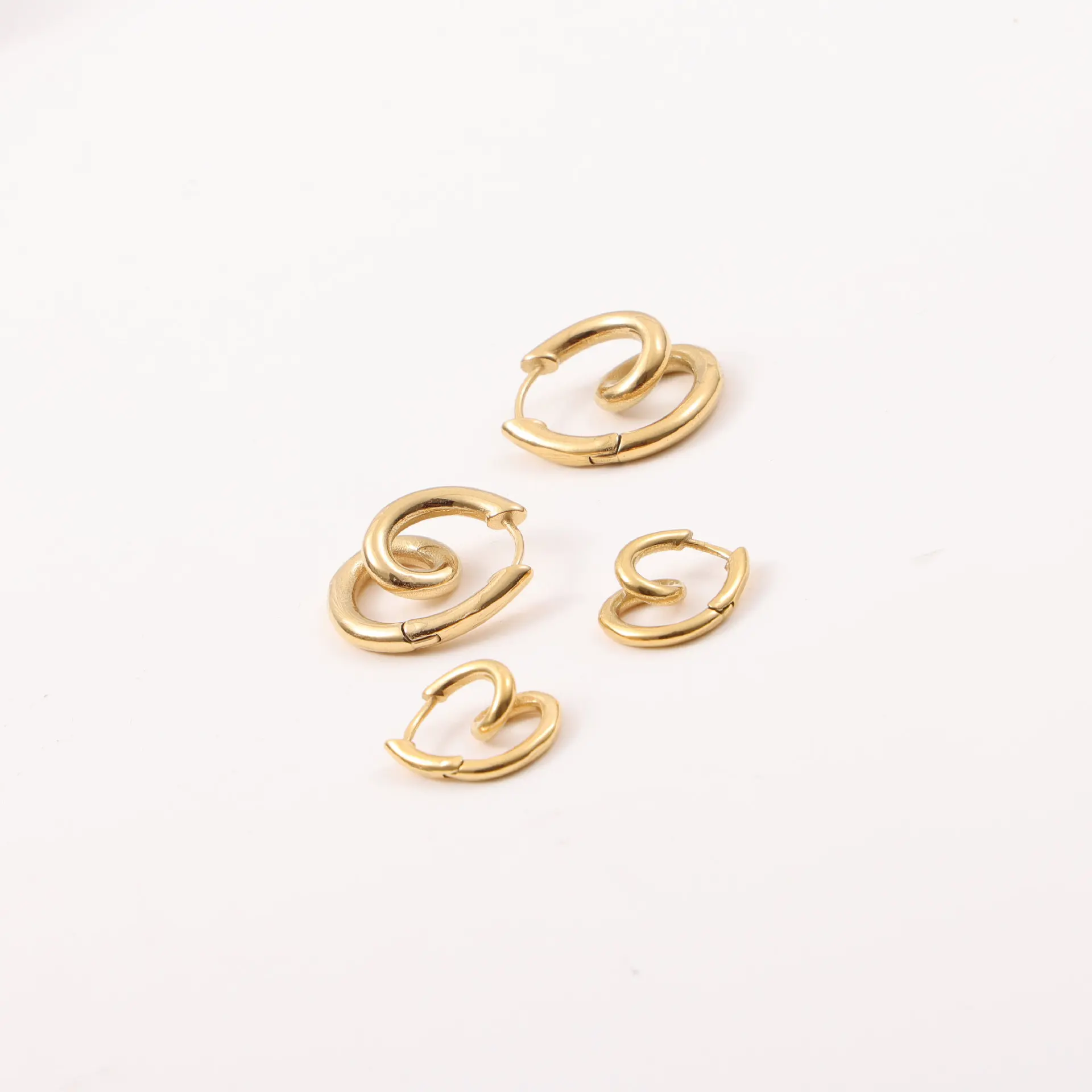 

JOOLIM Jewelry Trendy 18K PVD Gold Plated Spiral Waterproof Tarnish free Unique Stainless Steel Hoop Earrings