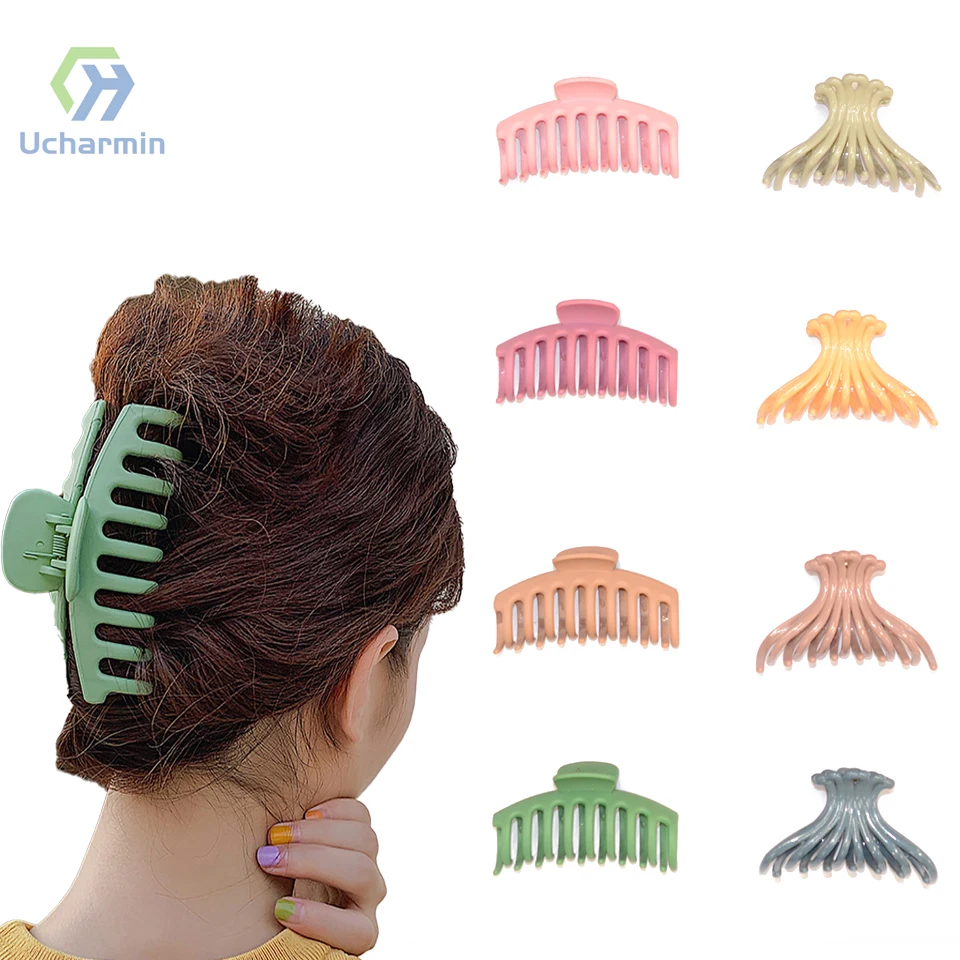 

Korean style resin hair claw clips 13cm large plastic hair accessories for woman girls