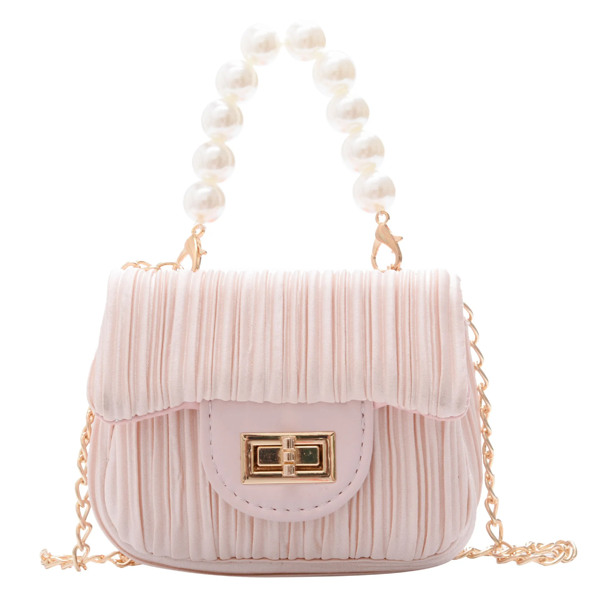 

Cute Pink princess one-shoulder bag fashion Handle satchel mini purse for kids