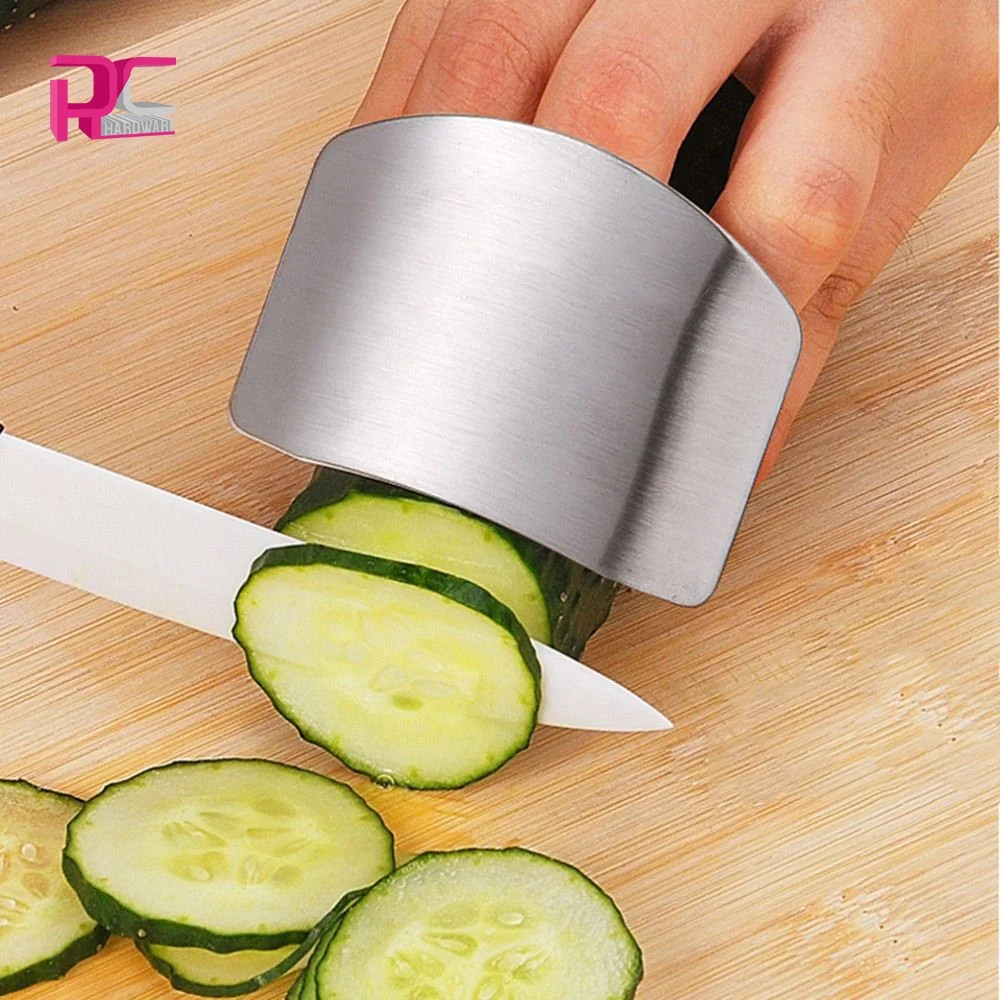 

Wholesale kitchen vegetable fruit meat cutting tool safety hand 18/8 stainless steel finger slice guard, Sliver