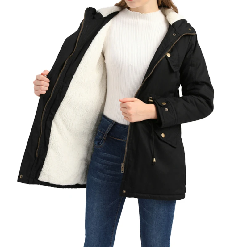 

2021 winter clothe for women 5XL plus size long trench Wool coats warm thick parka jacket with hood