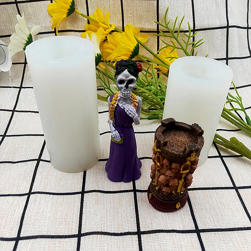 

B-2005 silicone mold handmade candle silicone mold DIY baking Halloween 3D zombie skeleton couple