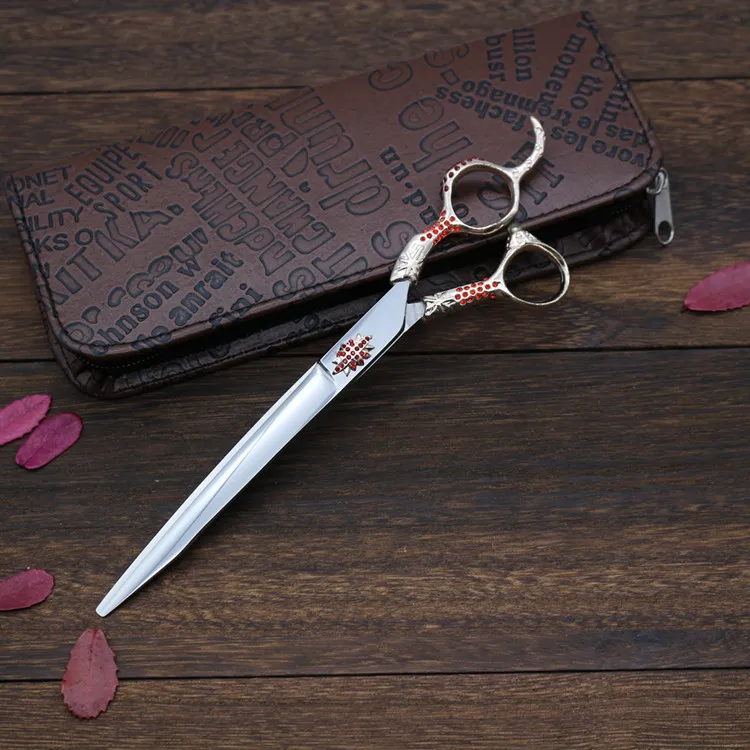 

Imported japan steel 8 inch hair scissors for barber hairdressing Can be used for pet grooming, Silver
