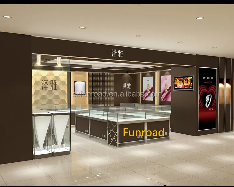 retail jewelry store glass counter furniture high level jewelry shop furniture design