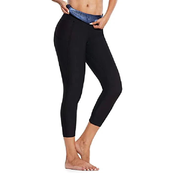 

Women's High Waisted Sauna Pants 5 Times Sweating Fat Burning Thigh Slimming Shaper Thermo Sweat Leggings, Black