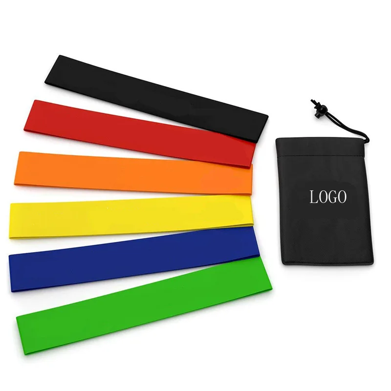 

2021 Wholesale custom Logo TPE Nylon Latex Yoga Gym Exercise Booty Hip Fabric yoga Fitness Accessories Resistance Bands, Green, yellow, blue, red, black