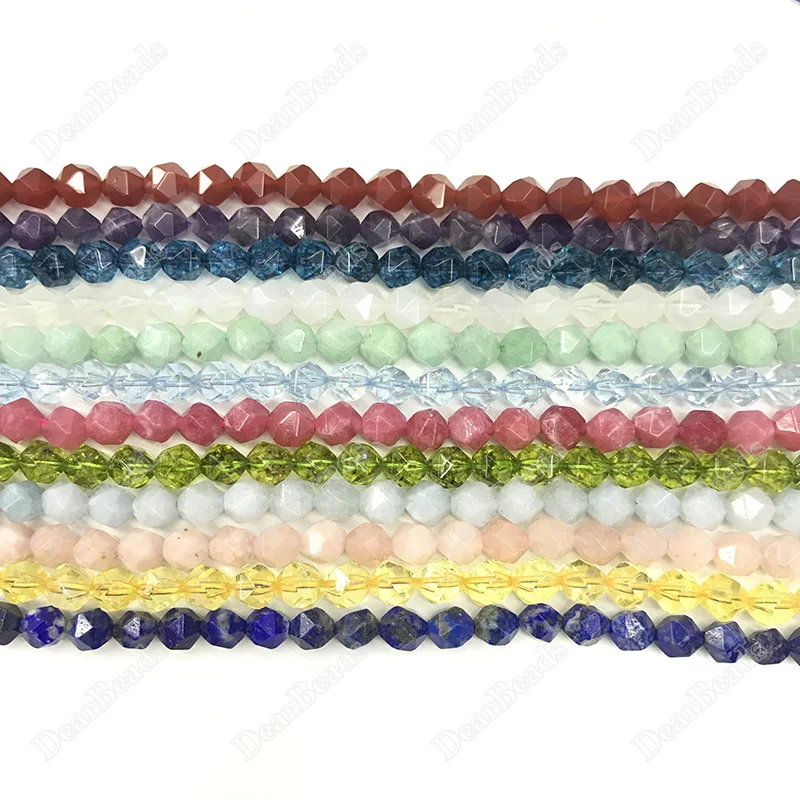 

Natura Star Faceted Diamond Cut Gemstone Stone Beads Tiger Eye Agate Labradorite For DIY Jewelry Making 6mm 10mm 8mm