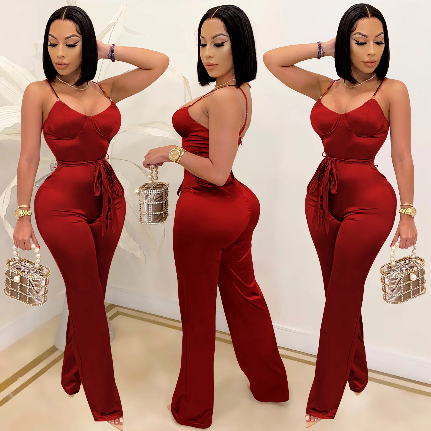 

Hot sell sleeveless women 2021 jumpsuit solid color womens jumpsuit bodycon sexy club one piece jumpsuits and rompers