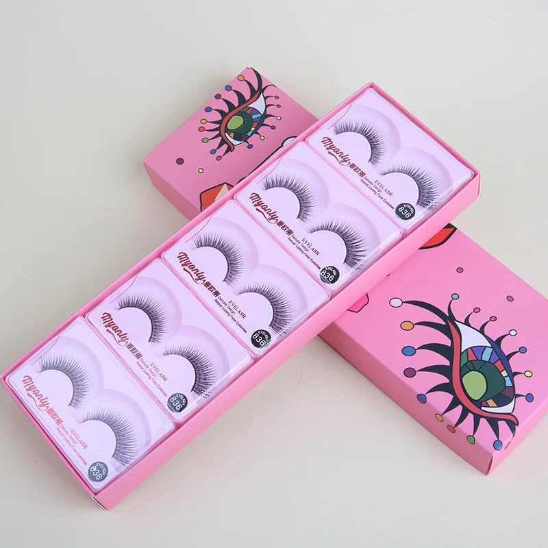 

Make up popular eyelashes soft and comfortable reusable artificial false eyelashes tail lengthening eyelashes suit, Natural black