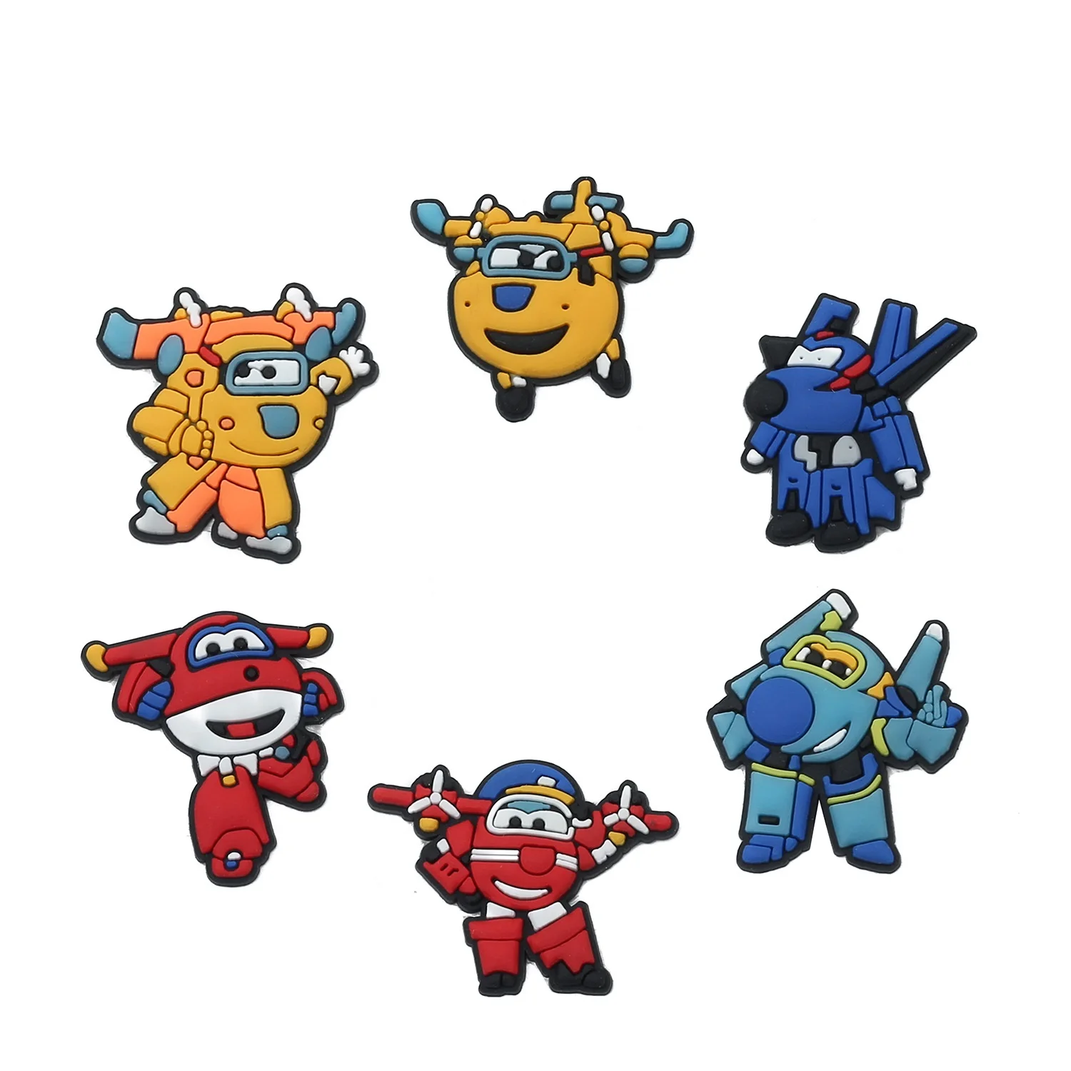 

Hot sell Super Wings Cartoon characters shoe charms Slayer Demon clog PVC shoe charms hot sales amazon styles wholesale, As picture