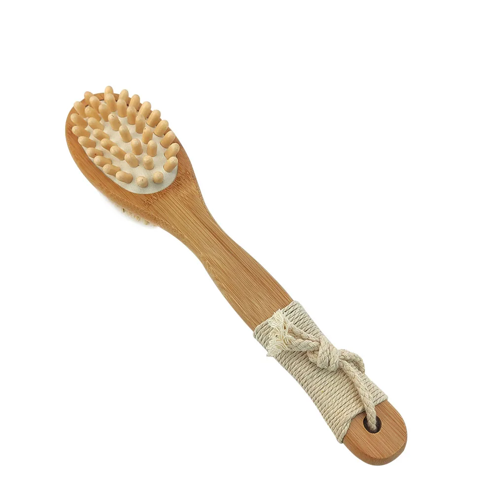 Ecofriendly Wooden Custom Long Handle Body Back Massager Exfoliating