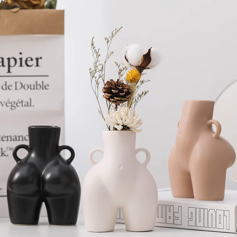 

New Design Ceramic Human Butt Vase Woman Body Flower Vase, Picture