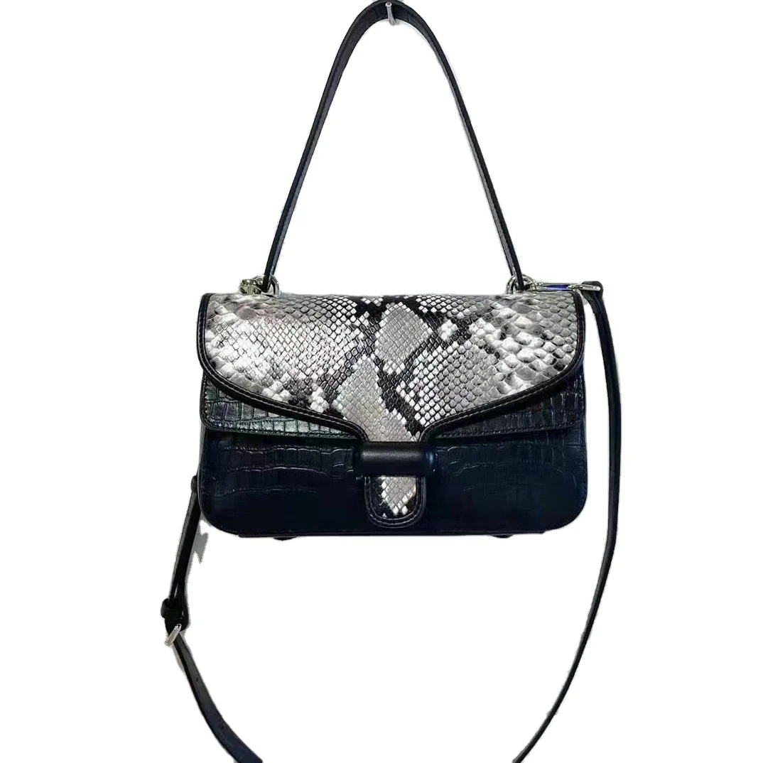 

2022 New fashion Snake Skin Women bag Crossbody Messenger Bags genuine leather Handbag For Woman, Multi