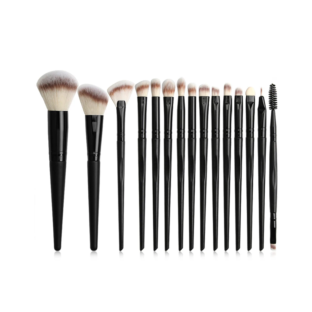 

15pcs Pro High Quality Vegan Synthetic Mackup Brush Set Black Professional Private Label Kakubin Mekap Makeup Brush Set