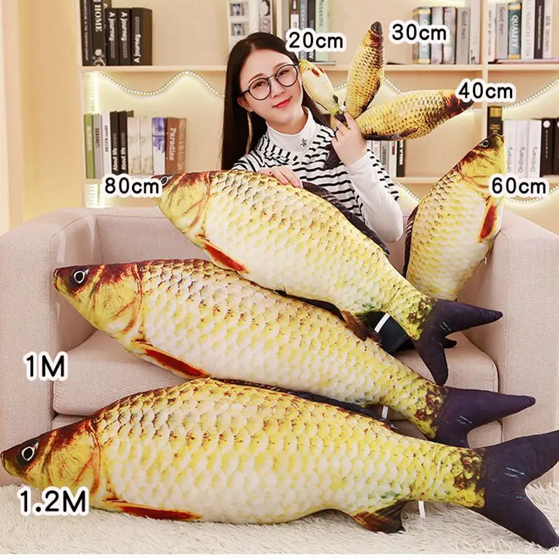 

Hot sales Large size realistic fish toy cat and dog fish plush toy for pet cushion, Picture