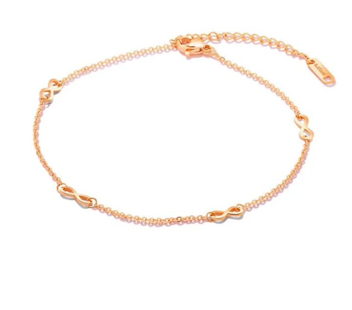 

2020 Infinity Anklets for Women Stainless Steel Foot Accessories Summer Beach Barefoot Sandals Bracelet Female Leg Ankle