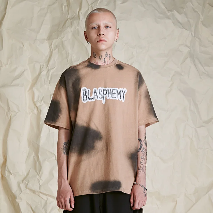 

Bulk Wholesale Hip Hop Letter Printing Tie Dye 100% Cotton Streetwear Mens T Shirt
