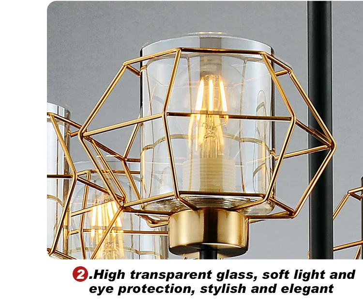 Hot Sale Modern Decorative Pendant Oval Antique Brass Glass Chandeliers