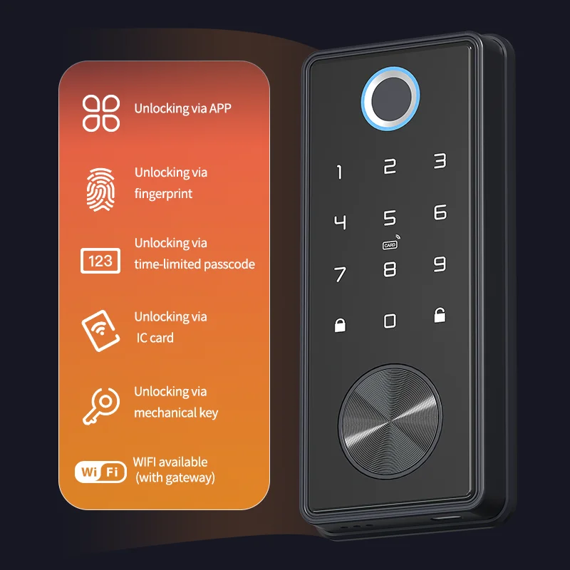 

Fingerprint Deadbolt Door Lock Electronic Blu tooth Lock with Touchscreen Keypad Compatible with Alexa, Google Assistant, Black