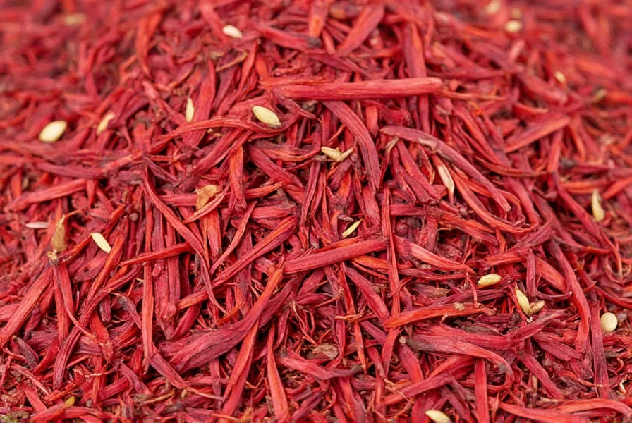 Organic saffron threads being steeped in warm water showing gradual color release in glass container