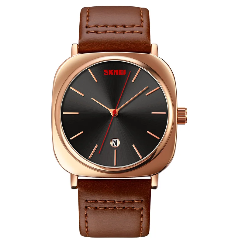 

SKMEI 9266 New Fashion Square Men Wristwatch Casual Leather Band Waterproof Quartz Watches, 8 colors