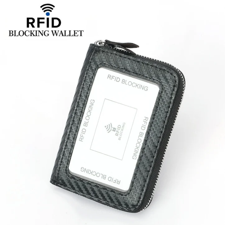 

Men's Wallet Credit Card Holder RFID Blocking Zipper Pocket