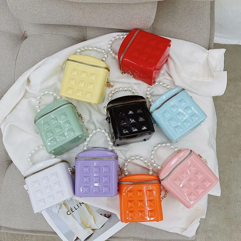 

JANHE bolsas sac a main femme Fashion sacos Cute Fashion Mini Square Cube Handbags Samll Pvc Jelly Square Box Purse Hand Bags, 6 colors