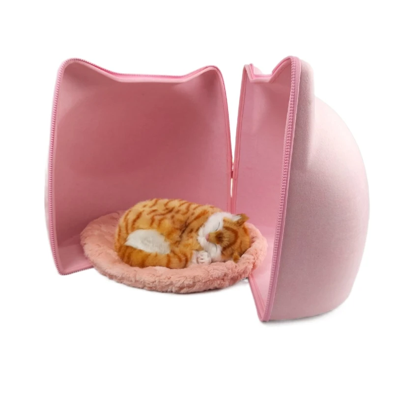 

House pet Bed Customizable Removable Organic Wool felt Cat Cave, Customized color