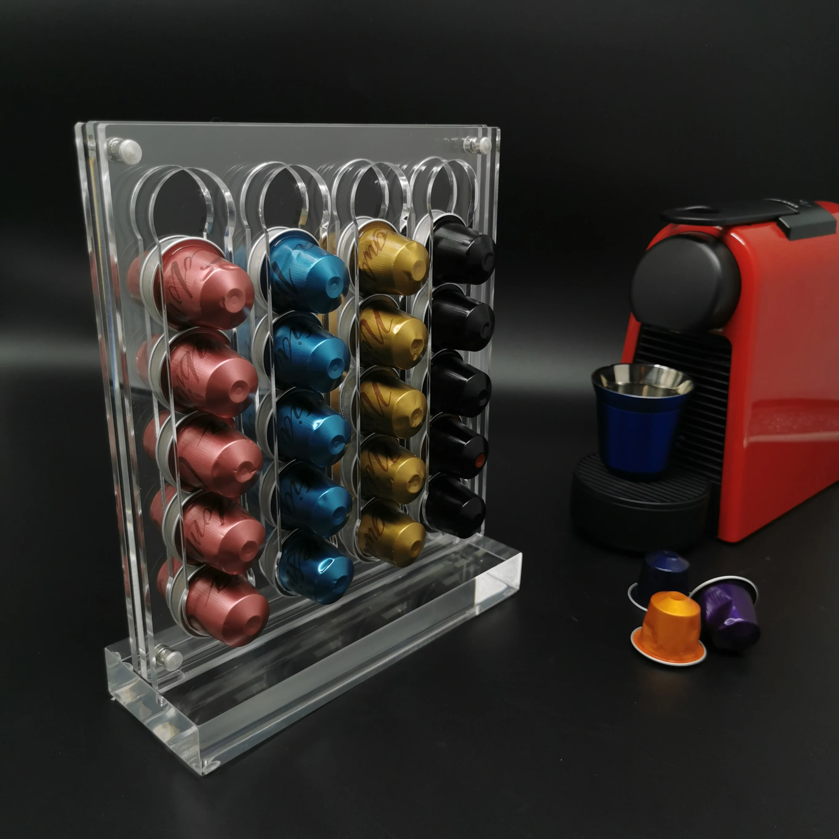 

Acrylic Coffee Pod Holder Nespresso Capsule Storage Rack Standing Coffee Capsule Storage Holders, Transparent