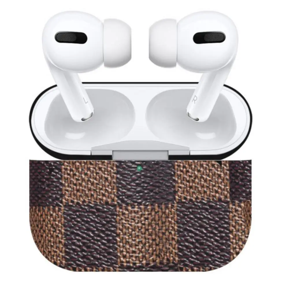 
Premium Leather Protective Skin Shockproof Case Cover for New AirPods Pro Leather Case 2019 Front LED Visible Support Wireless 