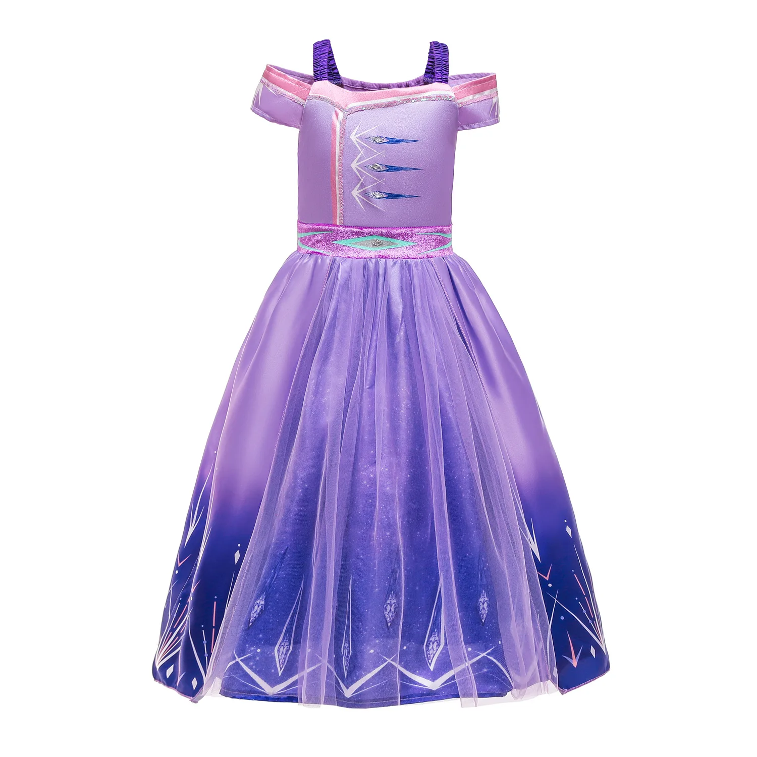 

MQATZ Wholesale Purple Baby Dress Snow Queen Princess Elsa Performance Costume Birthday Party Dress