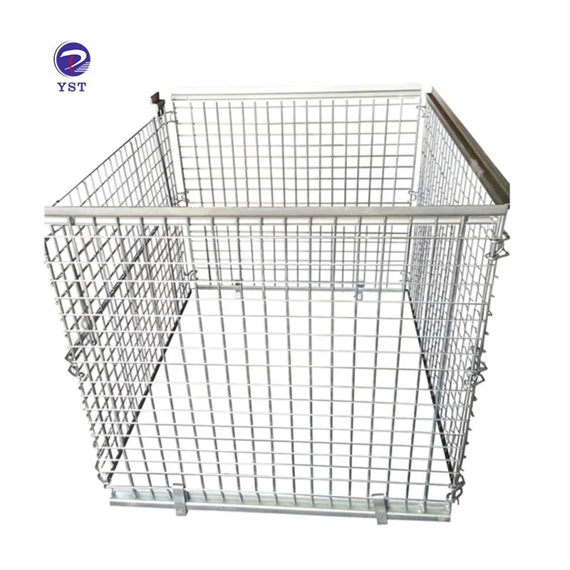 

Customizable collapsible detachable galvanized metal steel cage pallet