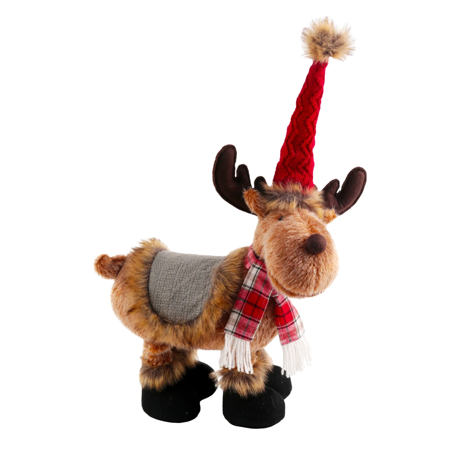 

Christmas decorations knitted plush four-horned stretch deer Christmas elk figure children's gift ornaments