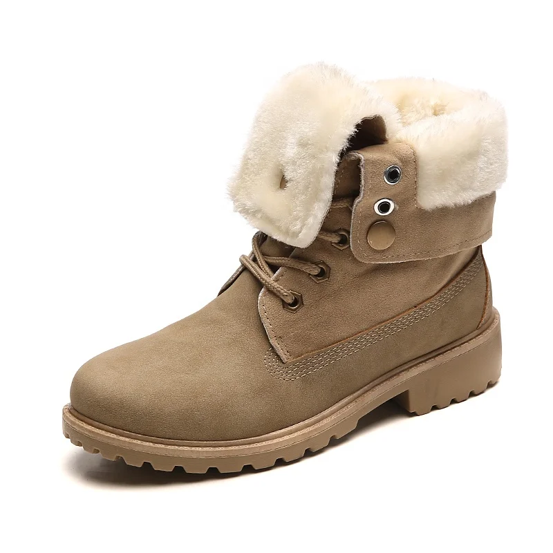 

2019 winter snow boots women shoes warm fur fuzzy ankle boots for women collapsible artificial leather martin roman boots