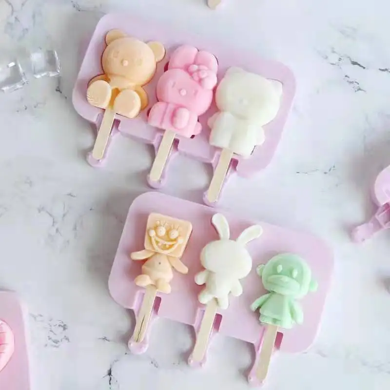 Wholesale Hot Sale Various Kinds Of Cartoon Characters Silicone Popsicle Mold
