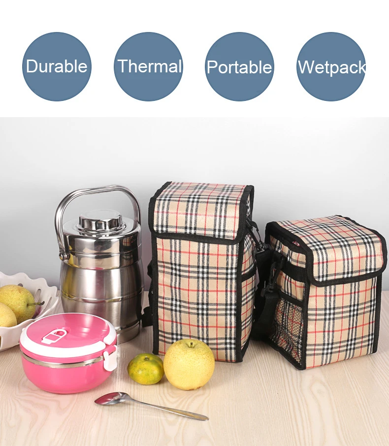 Wholesale Custom Thick Oxford Hot Cold Thermal Insulated Food Bags Lunch Tote Bag