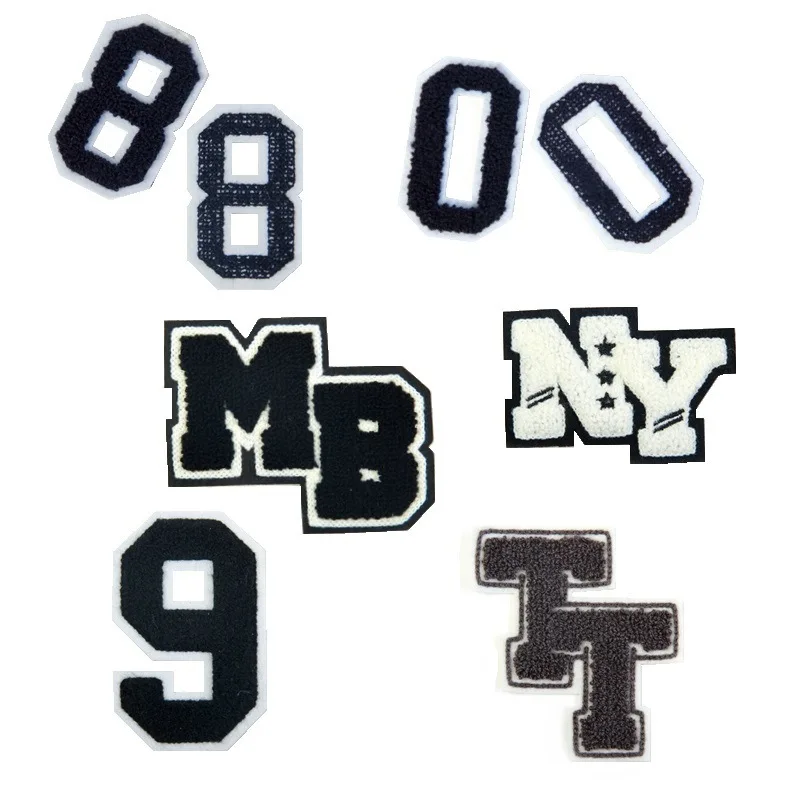 

custom embroidery patches Iron on patches for clothing alphabet hats patches