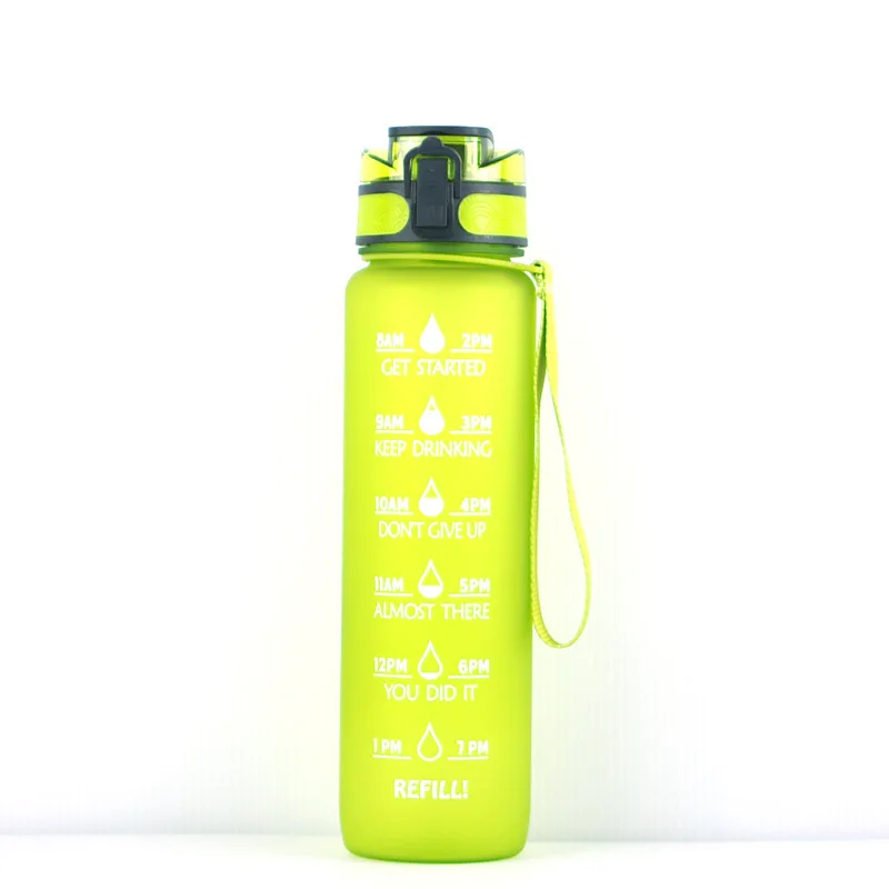 

HOT Selling Plastic Drink Bottle BPA Free 1 Liter Kettle With Filter Motivational Gym Jug Fitness Outdoor Sports