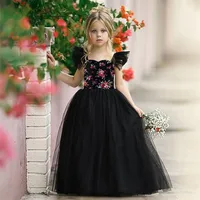 

Wholesale 2020 kids clothing ruffle sleeve flower girls dress party princess dress for kids