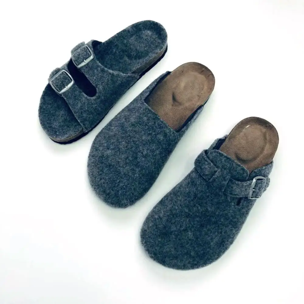 

Unisex 2020 New Arrivals Spring Winter Custom German Felt Wool Cork Sole Ladies Slipper