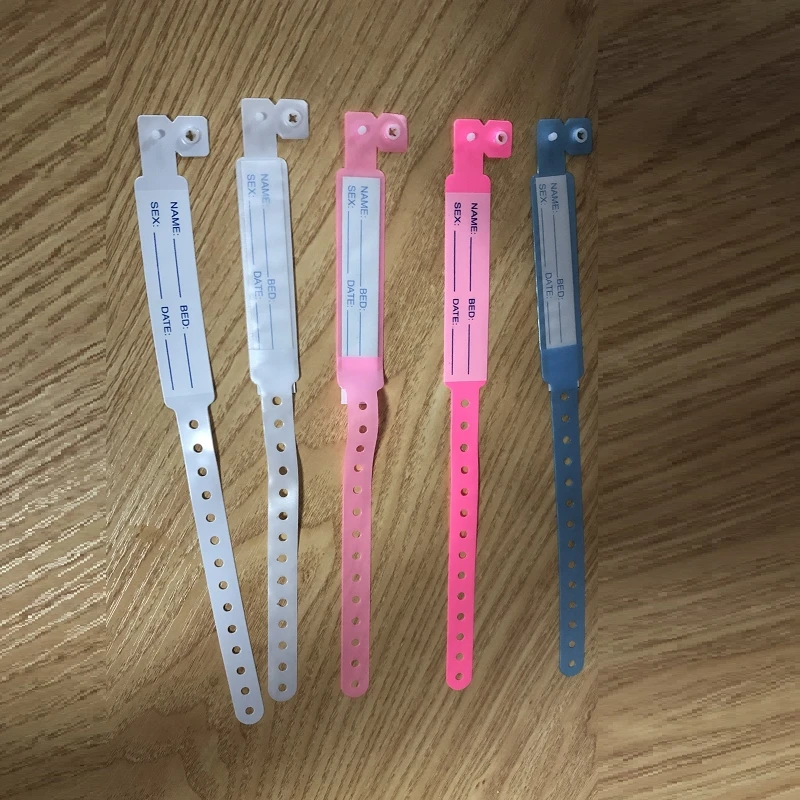 

Newborn Kid Mother Baby Infant Wristband Bracelets Hospital Id Hand Bands Medical Patient Travel PVC Plastic Beaded Bracelets