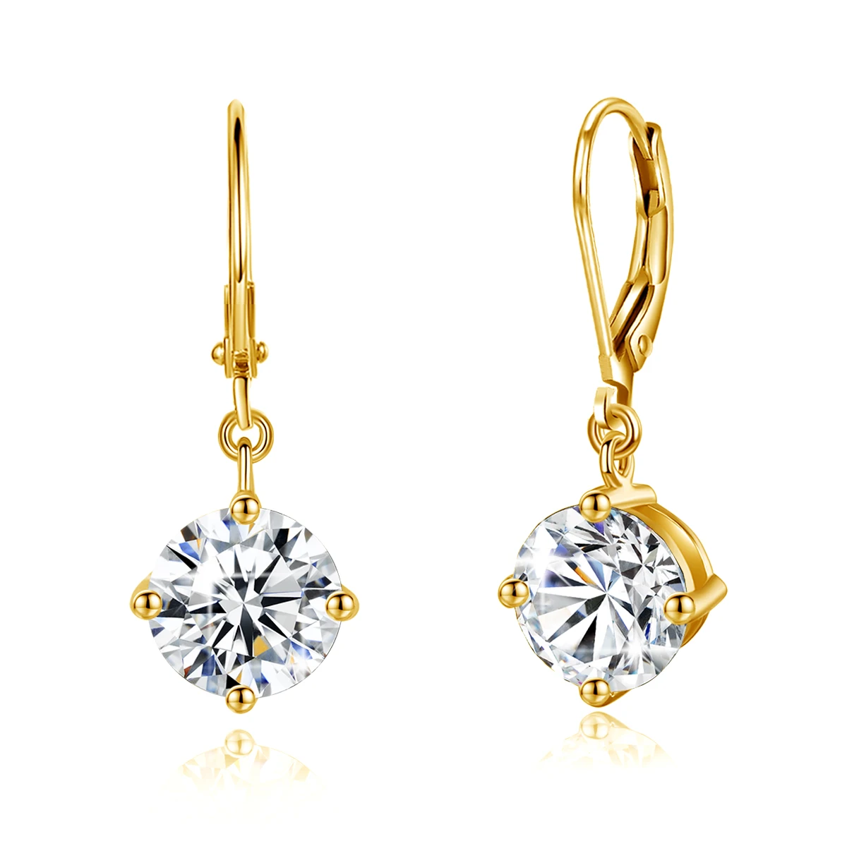 Fine Jewelry Woman Valentine's Day Christmas Gift Engagement Wedding 0.5ct 0.8ct 1.2ct Moissanite Diamond French Long Earrings