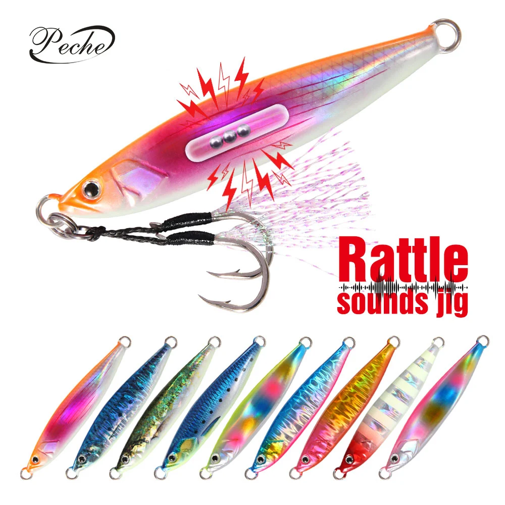 

Isca Artificial Metal Vertical Jigging Lure 20g 30g 40g 60g 80g Spinner Bait Slow Pitch Jig Lure Peche Fishing Lure Saltwater, 9 colors